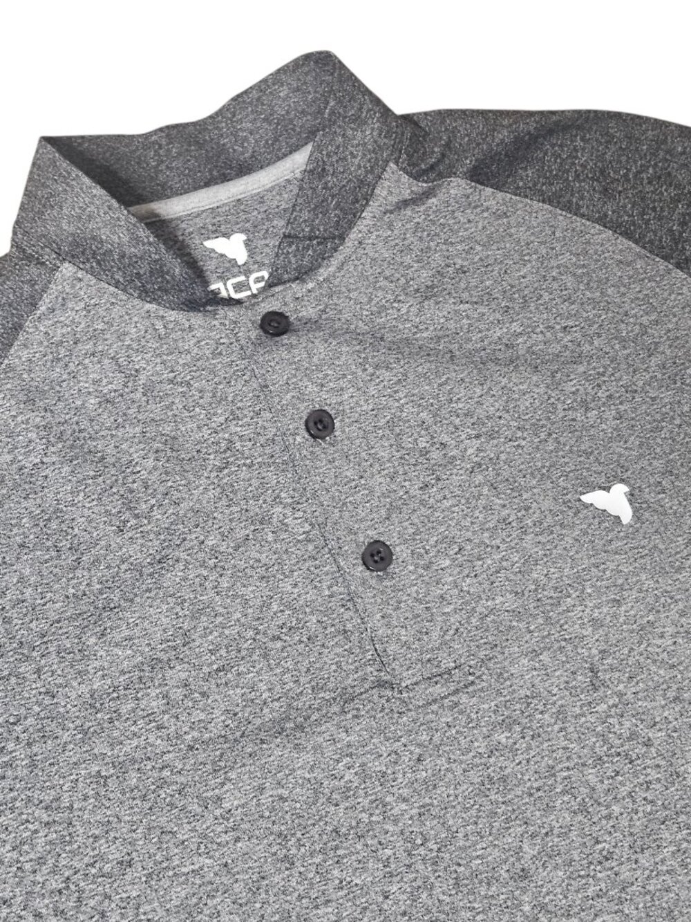 Macade Golf Concept 3 Button Men's M Bomber Polo Gray Shirt Performance Outdoor